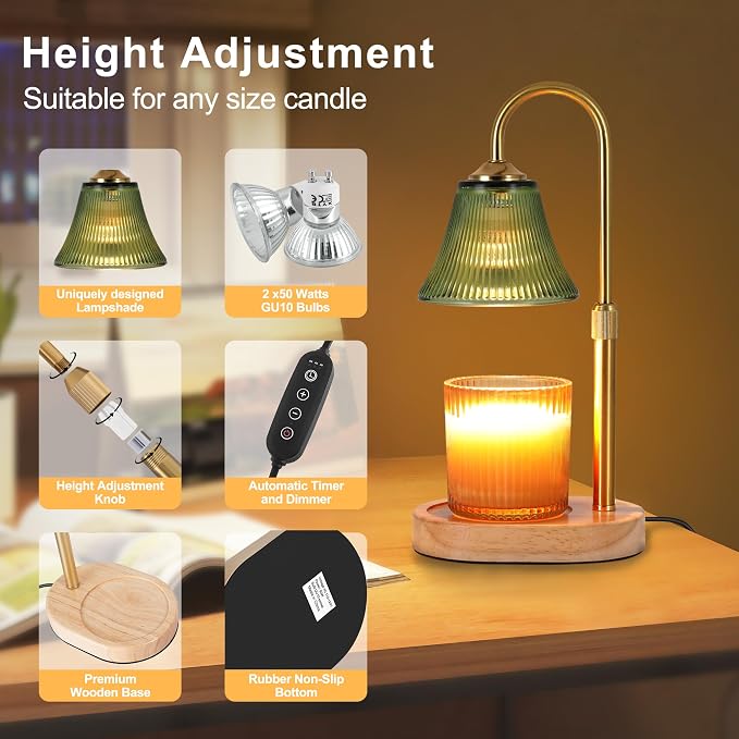 Candle Warmer Lamp, Height Adjustable Candle Warmer - Image 6
