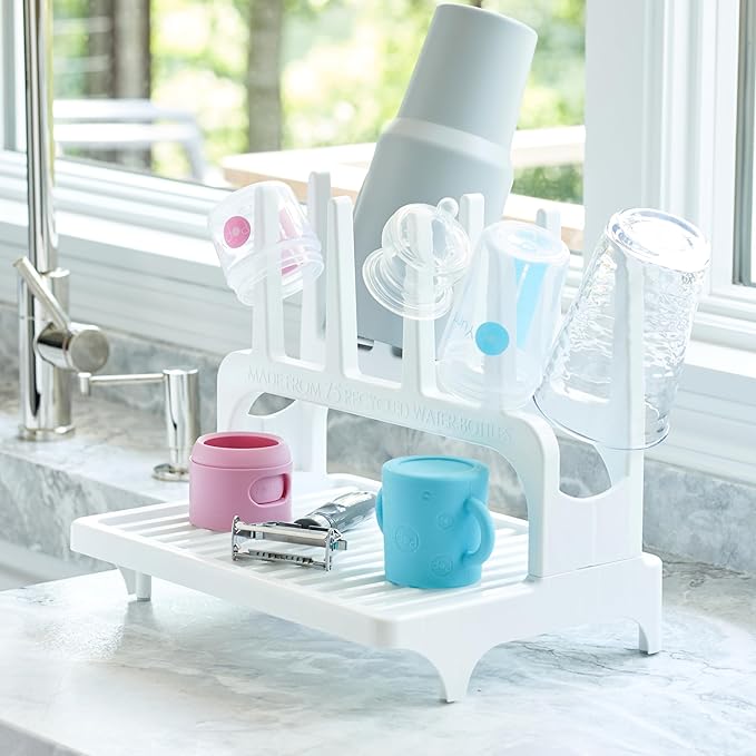 PopYum Glacier White Space Saving Drying Rack from 100% Recycled Bottles - Image 2