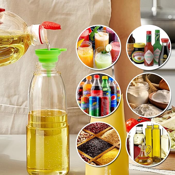 Kitchen Funnel Set of 4, Food Grade Foldable Small and Large Funnel Colorful - Image 7