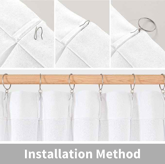 YoungsTex White Linen Semi Sheer Curtains - Image 8