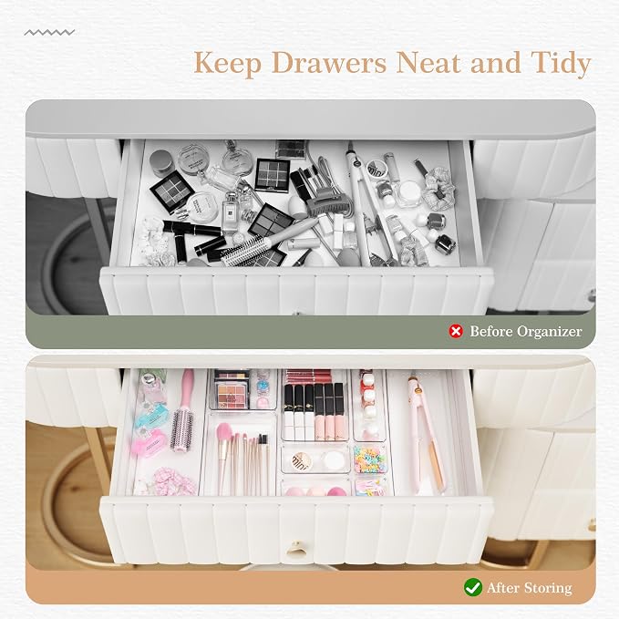 Criusia Drawer Organizer, 5-Size Versatile Bathroom and Vanity Organizer Trays - Image 2