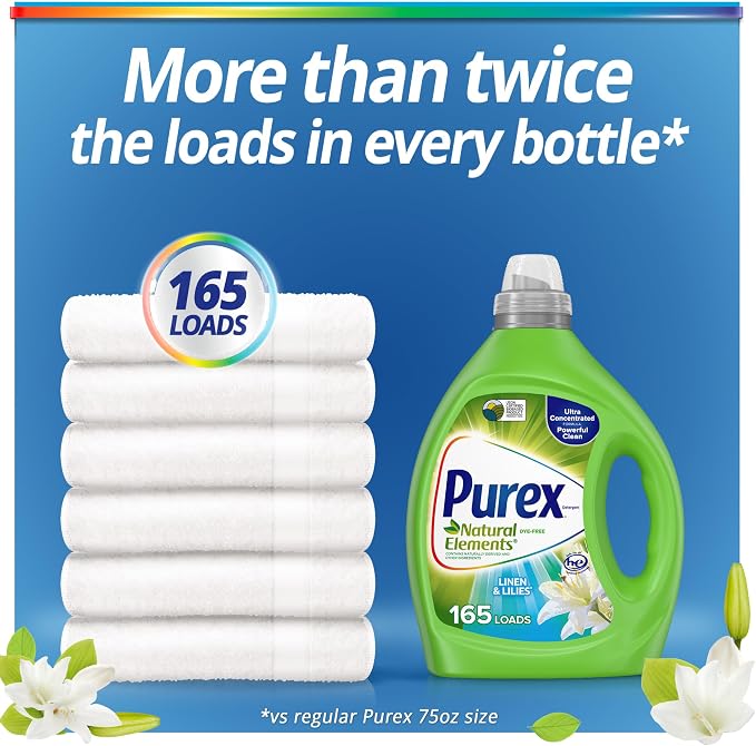 Purex Liquid Laundry Detergent, Ultra Concentrated, Natural Elements Linen & - Image 6