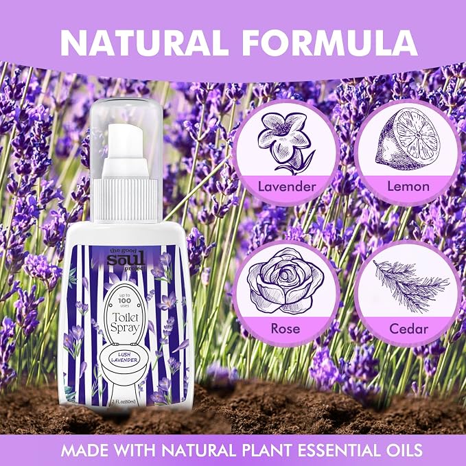 Toilet Spray 2Oz, Lavender Scent, Bathroom Deodorizer, Travel Size Air - Image 3