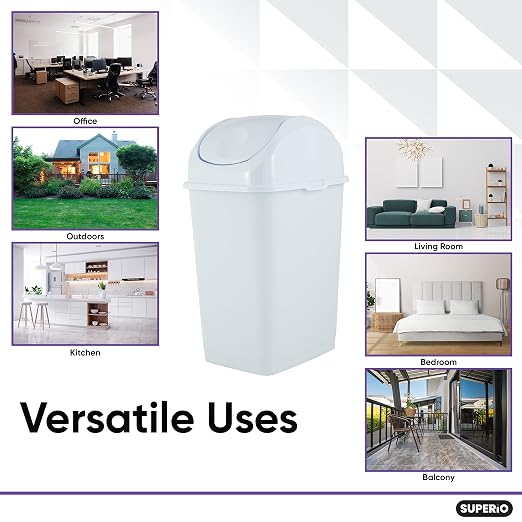 Superio Kitchen Trash Can with Swing Top Lid 9 Gallon Slim Waste Bin 37 Qt - Image 5