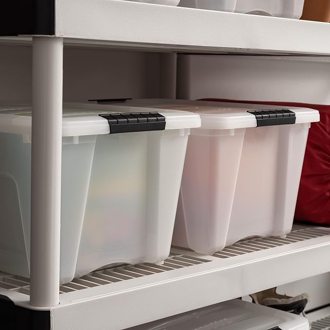 IRIS USA 32 Qt Stackable Plastic Storage Bins - Image 4
