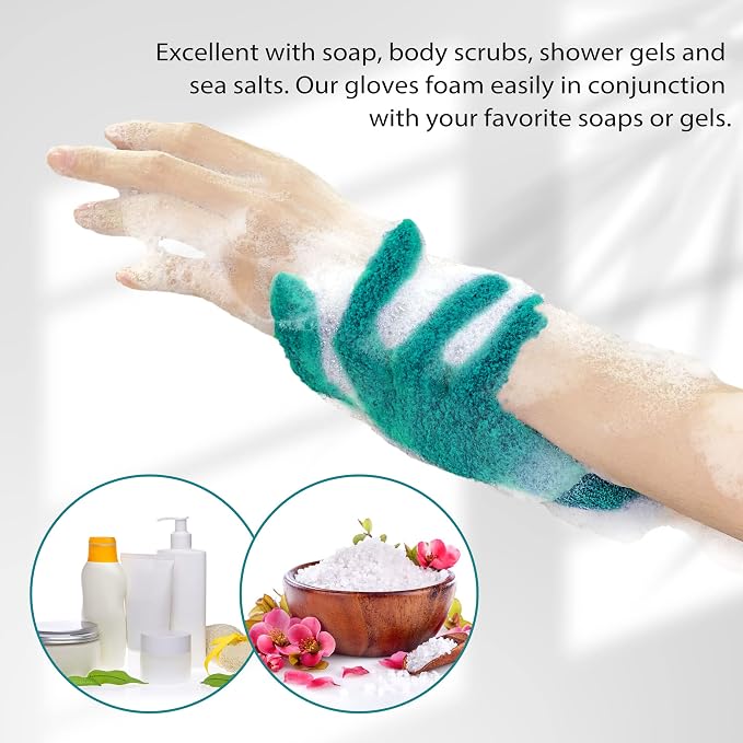 Evridwear Exfoliating Dual Texture Bath Gloves - Image 7