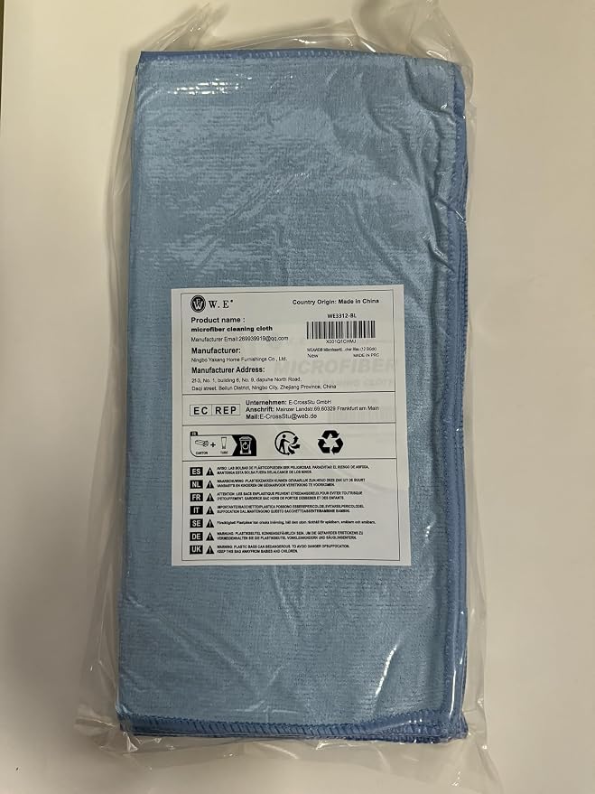 Blue Microfiber Cleaning Cloth 13"x13", Ultra Soft Absorbent Microfiber - Image 8