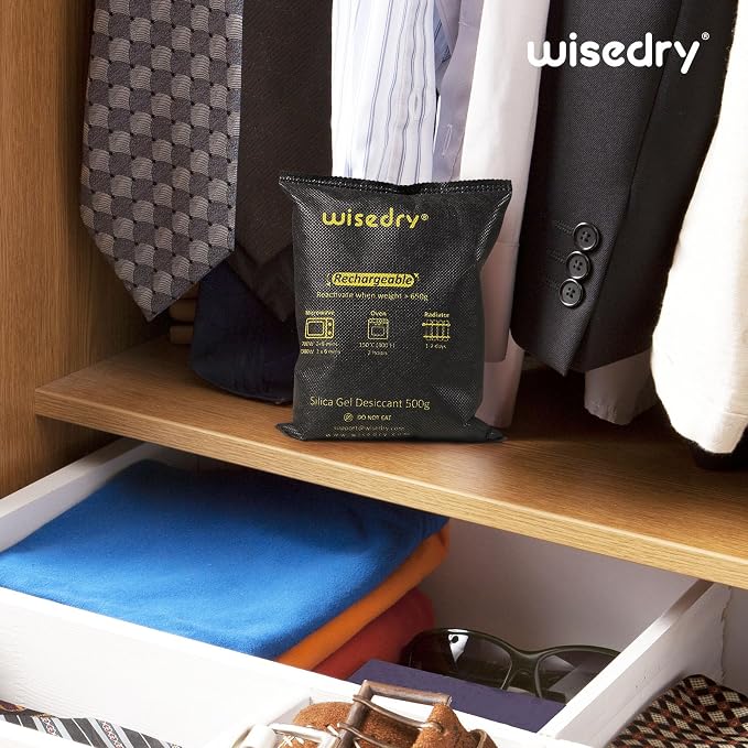 wisedry 2 x 500 Gram Rechargeable Silica Gel Car Dehumidifier, Microwave Fast - Image 6