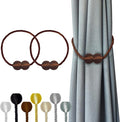 Hion Magnetic Curtain Tiebacks Dark Brown 2pcs, Curtain Tiebacks Buckles by Hion