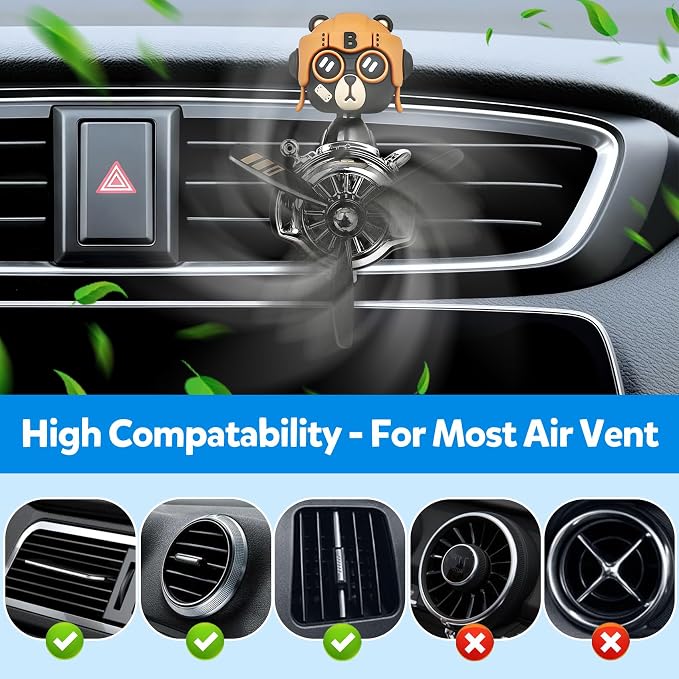 Bear Pilot Car Fresheners Vent Clip Cute Teddy New Car Scent Automotive Air - Image 2