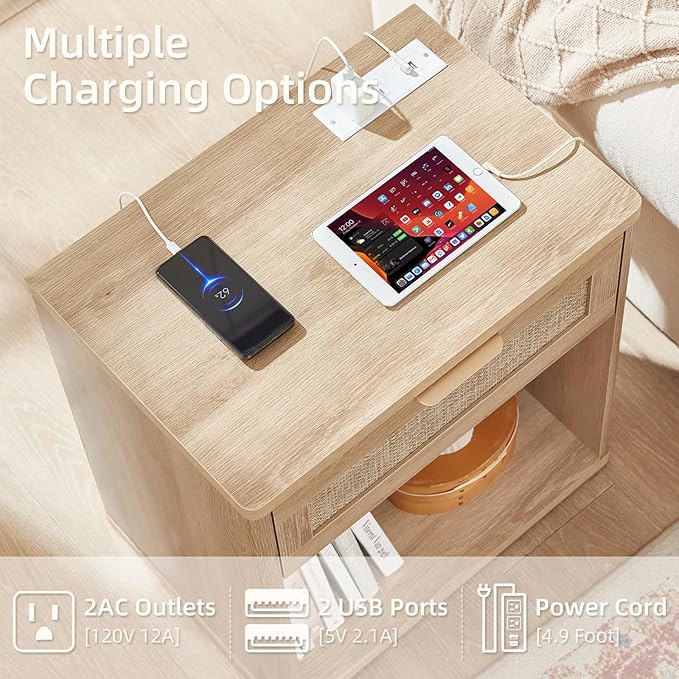 LEYAOYAO Rattan Nightstand - Image 5