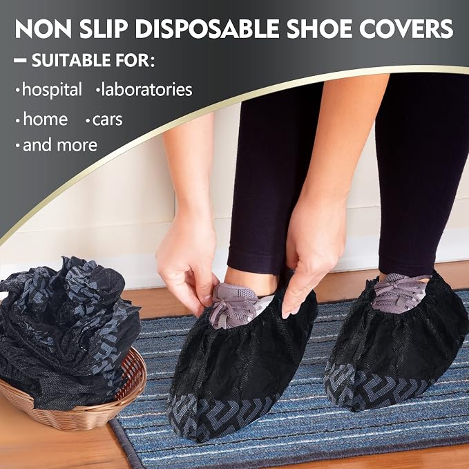 Zhanmai 300 Pack Disposable Shoe Covers Non Slip Disposable Large Foot Booties - Image 4