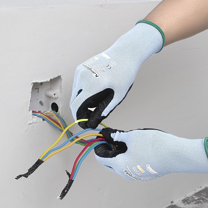 6-Paris XXL Work Gloves for Men and Women, Nitrile Coated Safety Protective - Image 3