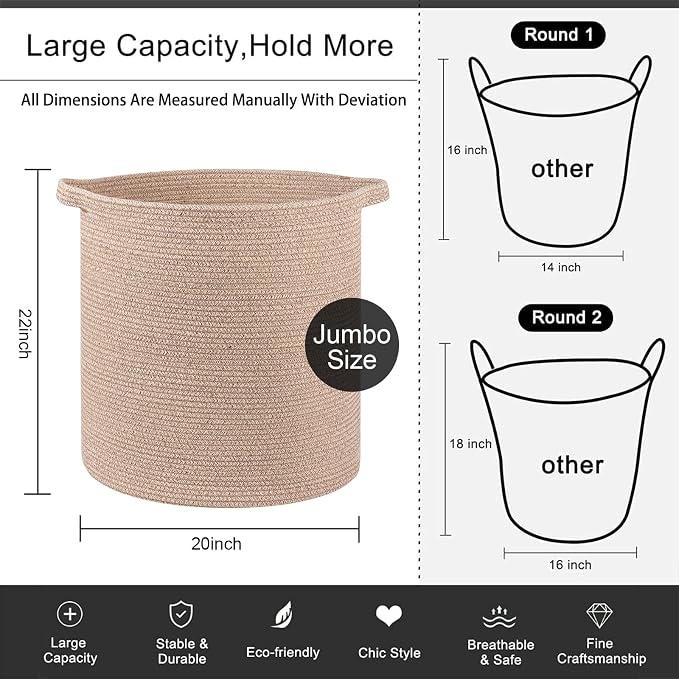 OIAHOMY 80L Laundry Hamper, Storage Basket - Image 4