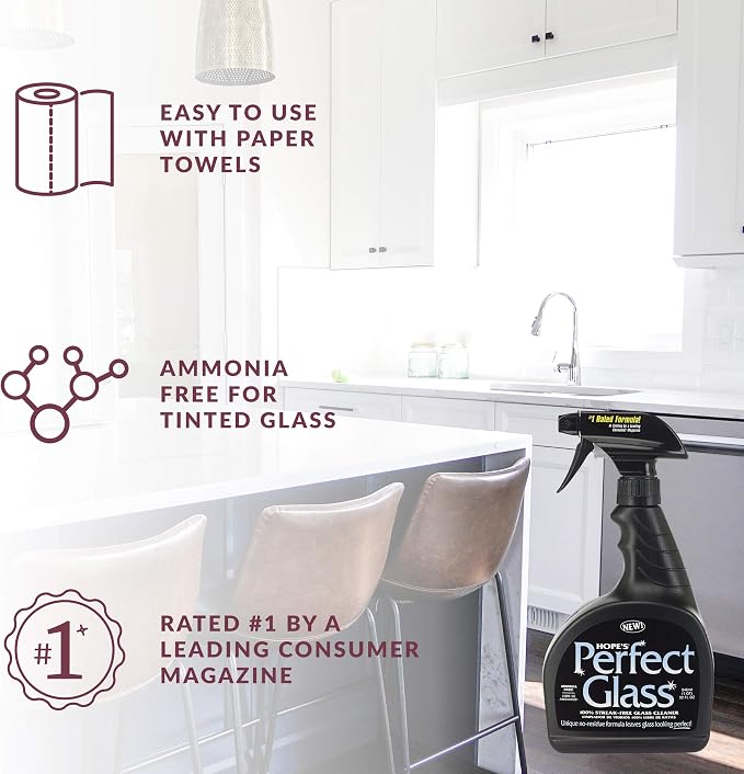 HOPE'S Perfect Glass Cleaner, Streak-Free, Ammonia-Free Window, and Shower Door - Image 3