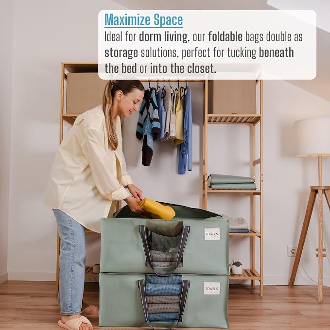 VENO 2 Pack Moving Bags for College, Heavy-Duty Storage Totes, Moving Boxes and - Image 4