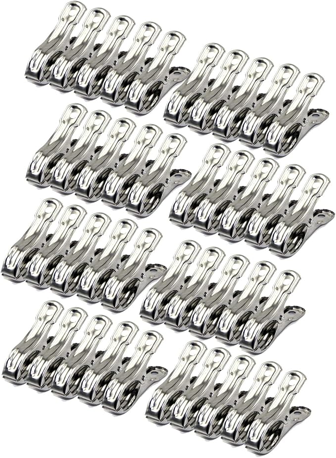 Row Cover Clips 40 Pack 2.2 Inch Stainless Steel Clothes Pins, Towel Clips by Commoditydisplay