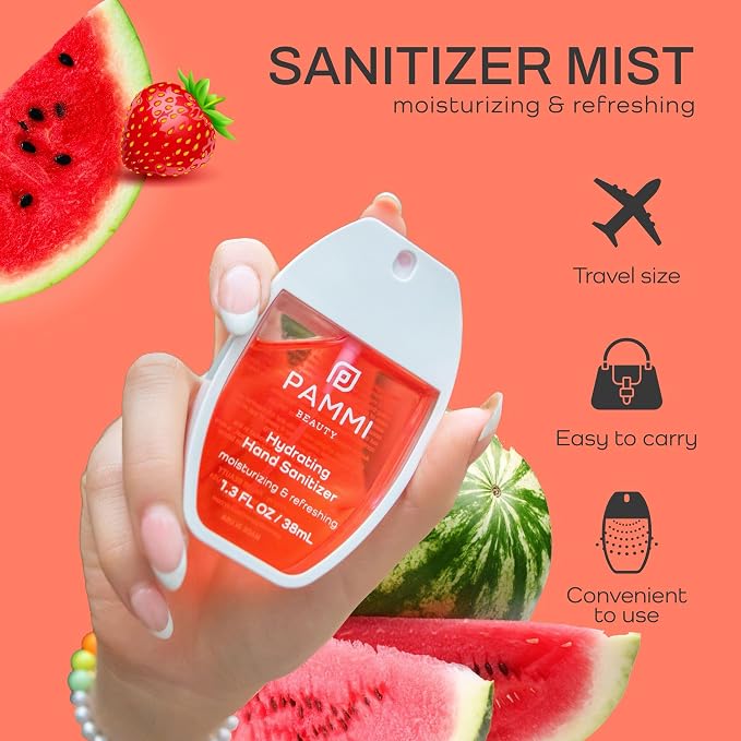 PAMMI Power Mist Hydrating Hand Sanitizer Spray, Portable Travel Size Pocket - Image 5