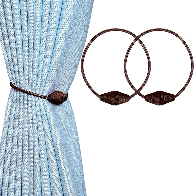 2 PCS Magnetic Curtain Tiebacks, European Style Convenient Drape Tie Backs by YUNTUOO