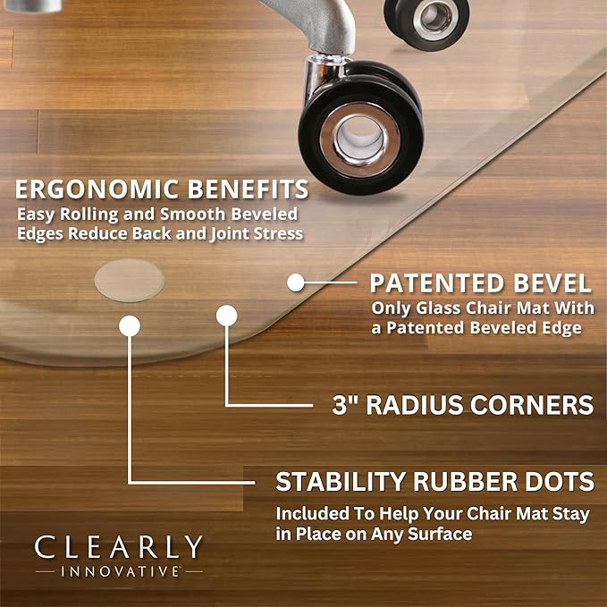 Exclusive Beveled Edge Glass Chair Mat - Image 4