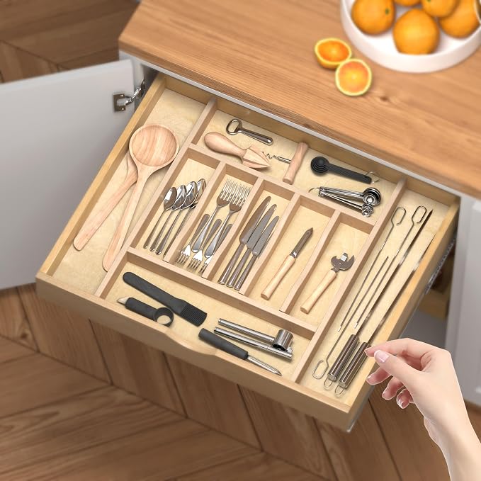 WelFurGeer Premium Wooden Silverware Organizer - Image 5