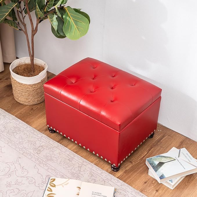 Joveco Leather Storage Ottoman - Image 9