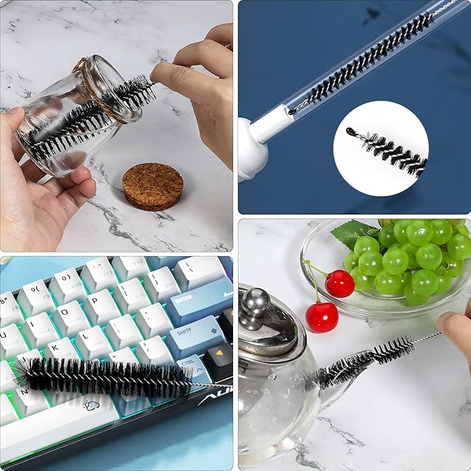 Straw Cleaner Brushes Sets, 12 Pieces 8.2 Inch Botthle Cleaning Brush and Nylon - Image 2
