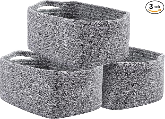 OIAHOMY Cotton Rope Baskets, Woven Baskets by MasterofSpaceOptimization