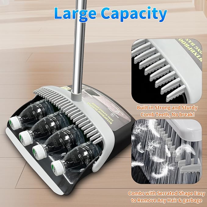 Broom with Dustpan Combo Set Broom and Dustpan Set Dust Pan with 51.2" - Image 4