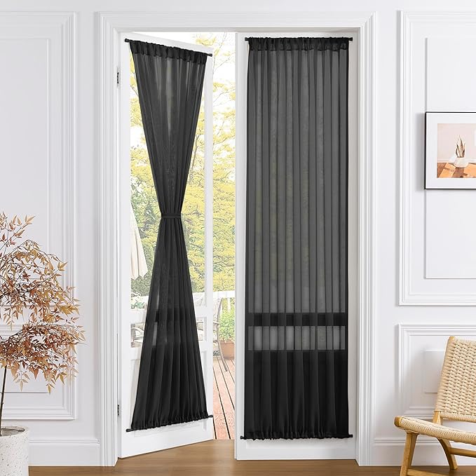 Tollpiz Sheer Curtain Closet Linen Textured Curtain Sheers Doorway Light by Tollpiz