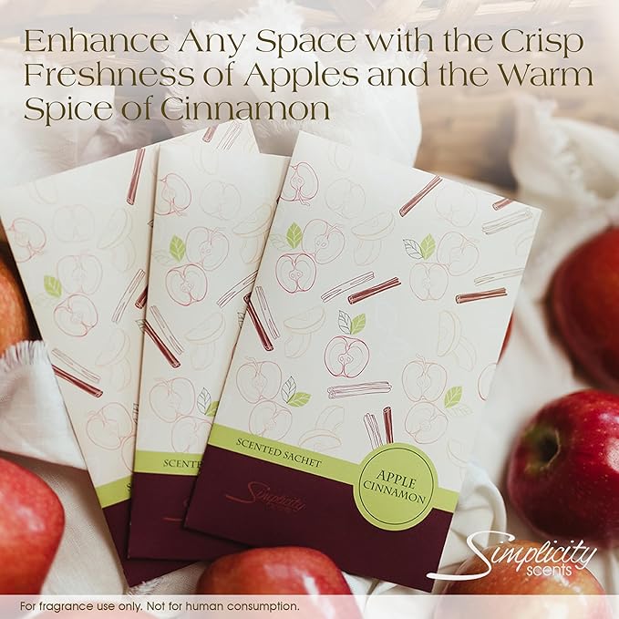 Simplicity Scents Apple Cinnamon Scented Sachets Pack of 3, Fall & Winter - Image 4
