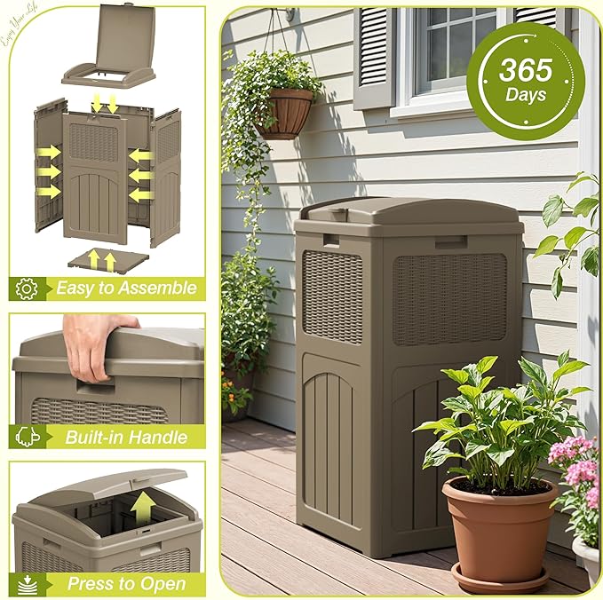 Greesum 33 Gallon Outdoor Trash Can - Image 3