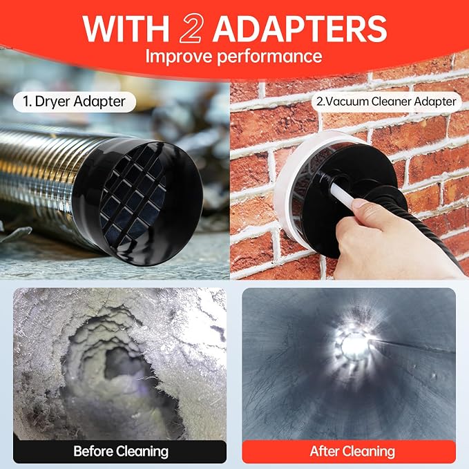 BLuesea Dryer Vent Cleaner Kit, 15-Piece Ultimate Dryer Cleaning Kit Include 50 - Image 3