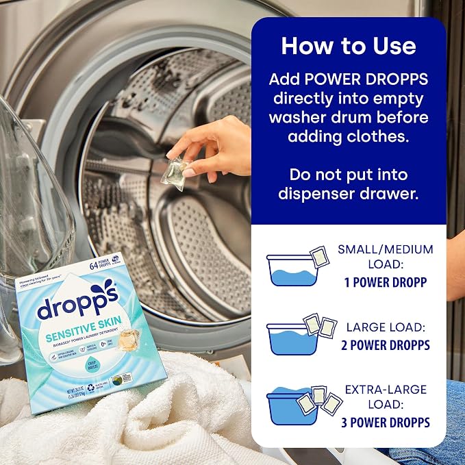 Dropps Sensitive Skin Laundry Detergent Pods, Crisp Breeze - Image 5