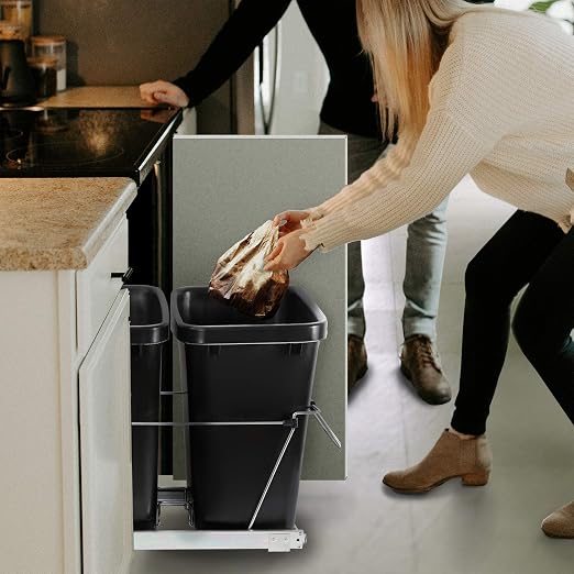 SUPER DEAL Double 35-Quart Pull Out Trash Can Under Cabinets Under Sink Garbage - Image 6