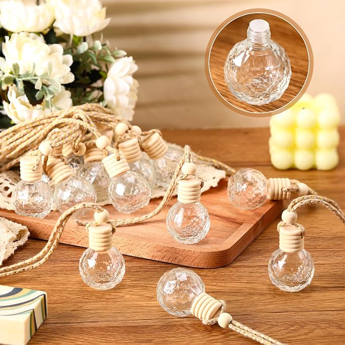 BBTO 50 Pcs Hanging Car Air Freshener Car Diffuser Bottles Empty Glass Perfume - Image 3