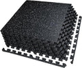AIRHOP 0.56in Thick 24 Sq Ft Exercise Equipment Mats, 6 Tiles Upgraded Rubber by Airhop