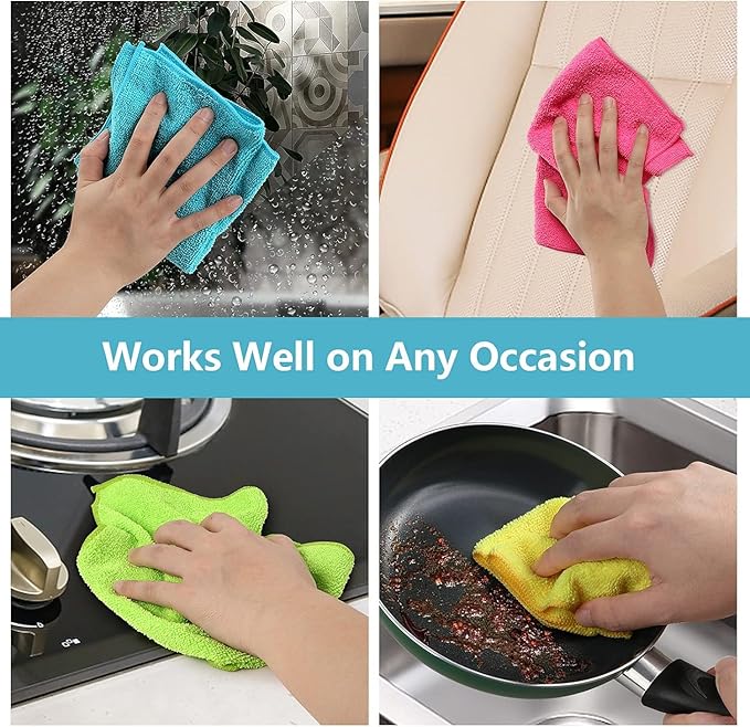 HOMEXCEL Microfiber Cleaning Cloth, 150 Pack Cleaning Rags, Cleaning Towels - Image 6