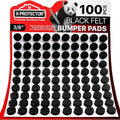 Cabinet Door Bumpers X-Protector 100 PCS – Small Felt Pads 3/8” – Ideal Black by X-Protector