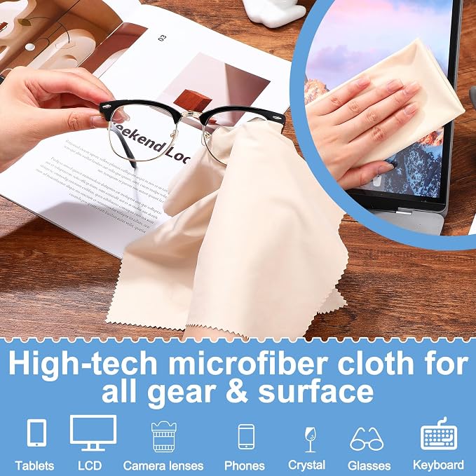 Frienda 12 Pack Large Microfiber Glass Cleaning Cloths 12 x 12 Inch Oversized - Image 4