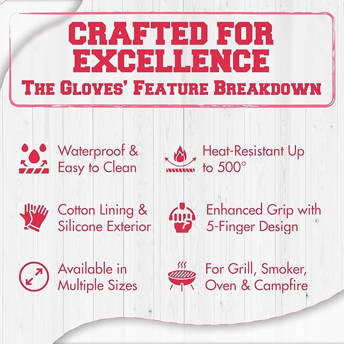 KITCHEN PERFECTION S Silicone Smoker Oven Gloves - Image 9