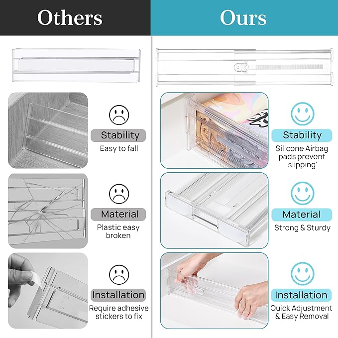 Vtopmart 4 Pack 4" Regular Upgrade Drawer Dividers - Image 7