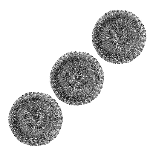 3 Pcs ESSPERTA Stainless Steel Wool Scrubber，3 Steel Scrubber Wool Pads by ESSPERTA