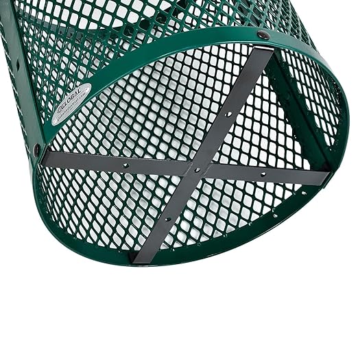 Global Industrial Outdoor Diamond Steel Trash Can - Image 7