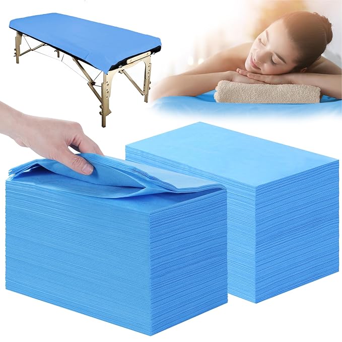 Disposable Bed Sheets 200 Pcs 31" x 71" Massage Table Sheets Non Woven Fabric by XATUMO