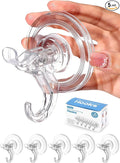 Antimbee Transparent Heavy Duty Suction Hooks, 5 Pack, Holds up to 11 lbs by Antimbee