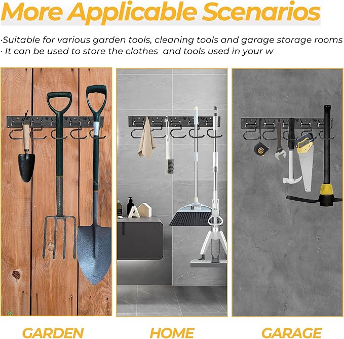 34 Inch Garden Tool Organizer Wall Mount - Image 4