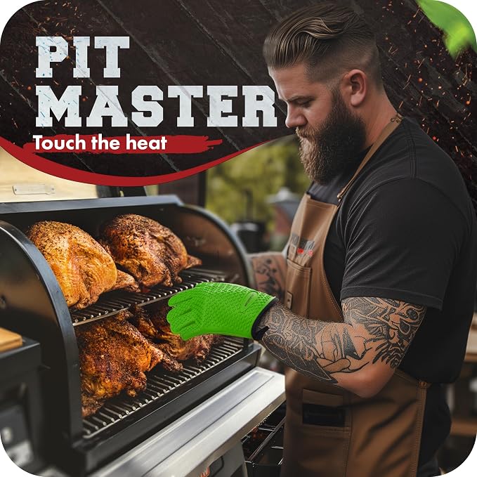 KITCHEN PERFECTION XL Silicone Smoker Oven Gloves-Extreme Heat Resistant BBQ - Image 3
