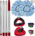 Spin Mop Handle, Mop Heads Replacements, Scrubber Mop Head and Mop Base Combo by ProfessionalCleaningSupplier
