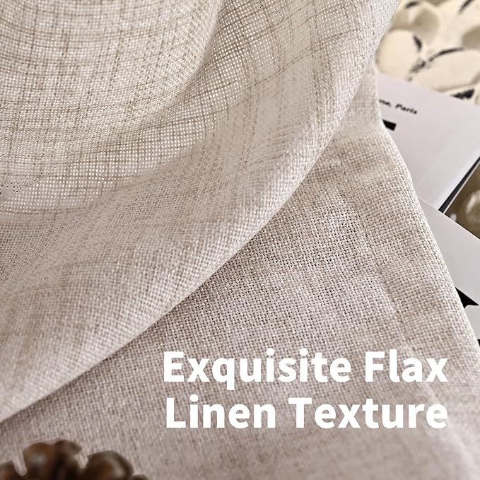 YoungsTex Natural Linen Curtains 95 Inches Long 2 Panels - Image 4